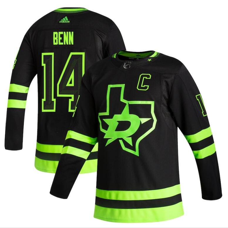 2021 Adidias Dallas Stars #14 Jamie Benn Black Men Reverse Retro Alternate NHL Jersey->arizona coyotes->NHL Jersey